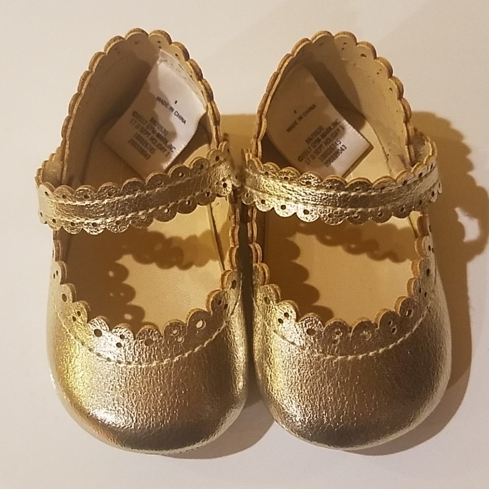Gold Janie & Jack Mary Janes